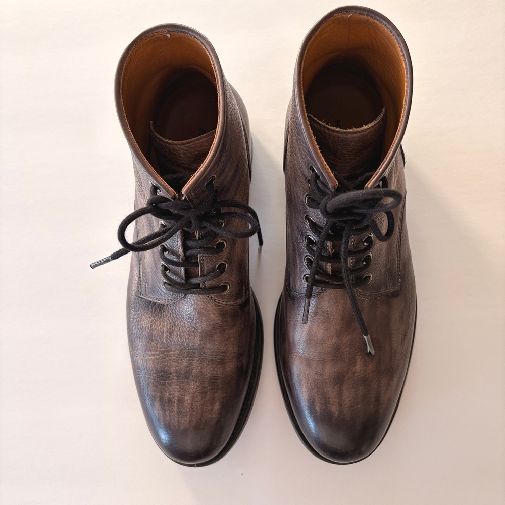 Magnanni Boots Men's EU 39 Leather Ankle Lace Up Gray Burnished Made in Spain